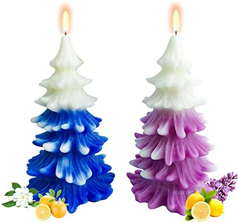 2 kom božićna stabla mirisna svijeća - prirodna soja vosak aromaterapija lavanda svijeća