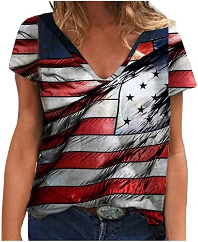 Žene patriotske majice Dan neovisnosti Štampane haljine majice kratkih rukava majice TEES majice Bluza Tuntic