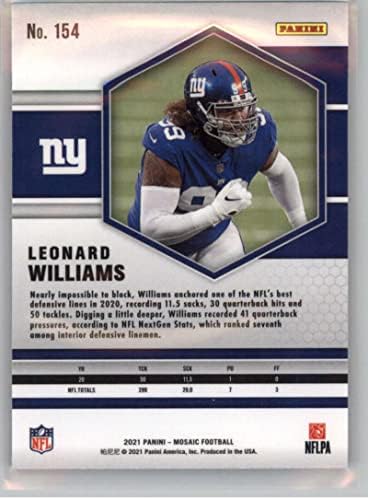 2021 Panini Mosaic 154 Leonard Williams New York Giants NFL fudbalska trgovačka kartica