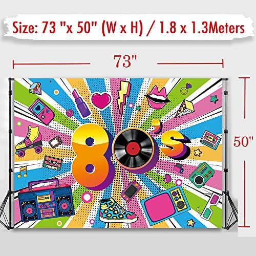 Volim Party Backdrop 80-ih, 80-ih Retro Hip Hop Tema Party Wall Banner Decoration Party Banner Photo Booth