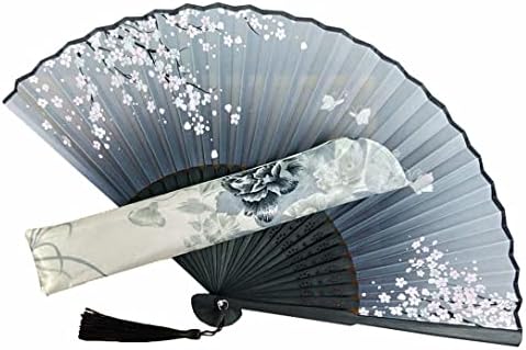 Atongham Personalizirani ventilatori od bambusa crni ventilatori sa cvijećem trešnje Elegantna