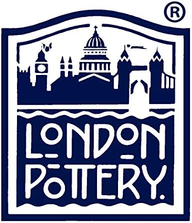 London Pottery Farmhouse Labav list sa infusirom, keramikom, kobaltnom plavom, 4 šolje