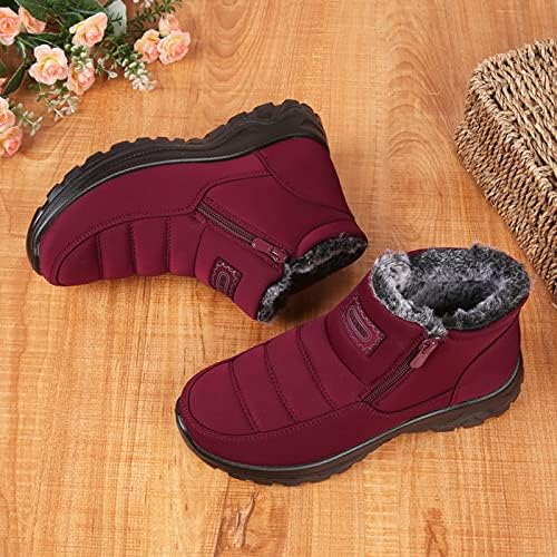 Ženske pamučne čizme plišane obloge Srebrne cipele Goth Cipele Swim cipele Fuzzy čizme Chunky pete čizme