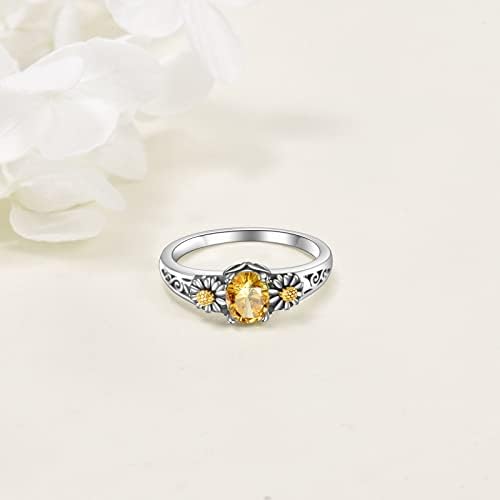 YAFEINI tratinčica prsten za žene srebra suncokretov prsten rođendan Nakit Pokloni za mamu djevojke