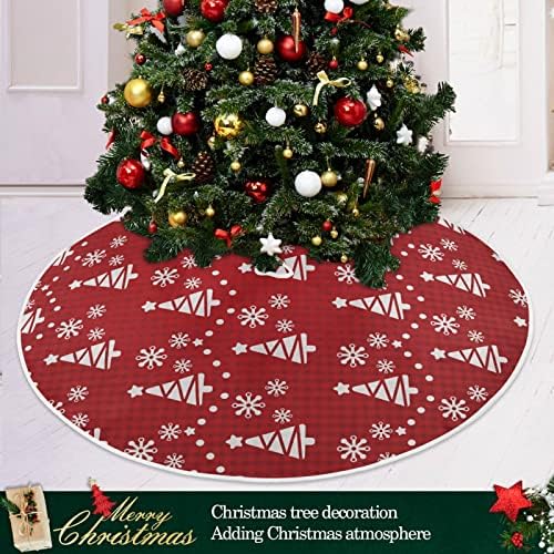 Oarencol Božićno stablo Snowflake Red Buffalo Plaid Christmas Tree Suknja 36 inčni Xmas Holiday Party Tree