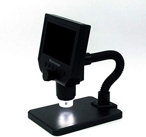 GUANYUNXIU prijenosni LCD digitalni mikroskop, 1-600x Sistem za kontinuirani uvećanje, HD 3.6MP CCD 1080p 4,3