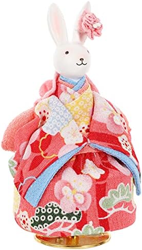 Artibetter japanski stil Resin kimono Rabbit Music Box Skulptura Muzika Figurine TABLETOP ukrasi