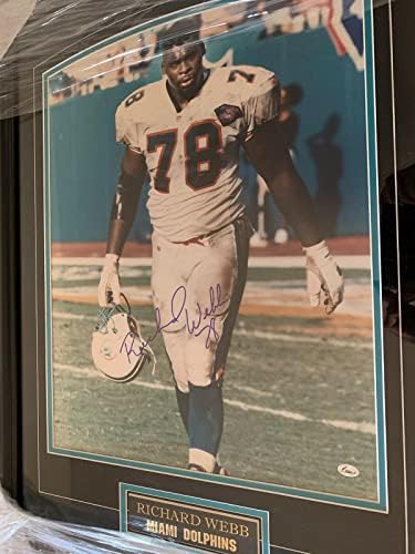Richmond Webb potpisan / uokviren dolfini 16 x 20 W / Poznati hologram tinte - autogramirane NFL fotografije