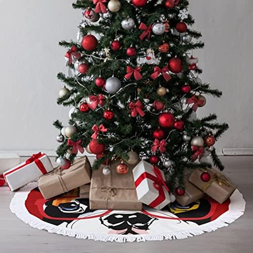 Cool francuski buldog pas božićno suknje Xmas Tree Mat Tassel ukrasi za ukrase za odmor 30/36/48 inča