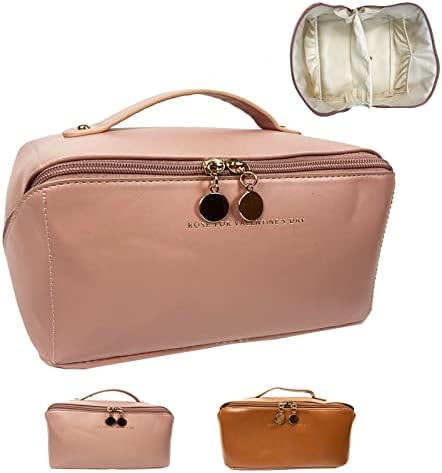 Newave torba za šminkanje velikog kapaciteta Peachloft dupli patentni zatvarači kozmetičke putne torbe za