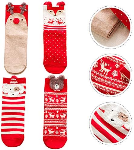 Galpada božićne čarape 4 para tople čarape Božićne čarape Udobne pamučne čarape