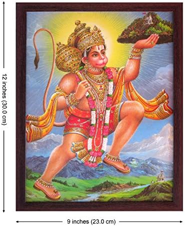 Prodavnica rukotvorina Hanuman Lifting ljekovita Drongairi planina i leti preko rijeke, sveti hinduistički