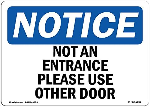 Znak OSHA - nije ulaz, koristite druga vrata | Kruti plastični znak | Zaštitite svoje poslovanje,
