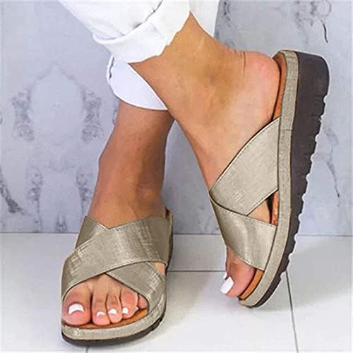 Ženske ljetne sandale s klizačem s mašnom udobne sandale na platformi Casual cipele papuče s udobnom podrškom