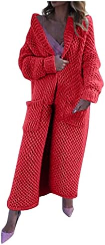 OVERMAL ženski zimski dugi rever topli džemper labavi pleteni kardigan Sako jednobojni debeli modni džemper