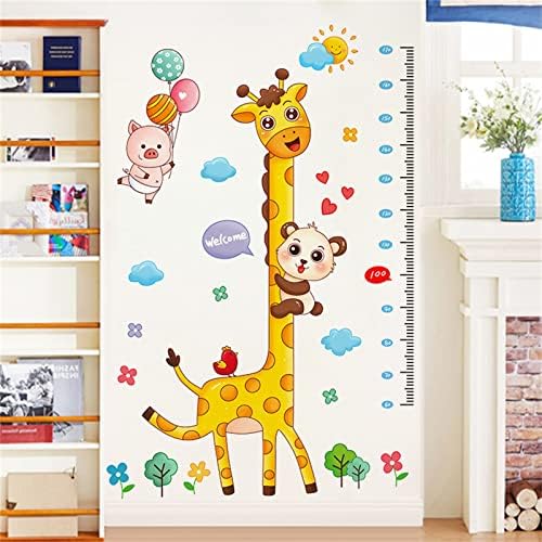 Monkey Giraffe Visina rasta zidne naljepnice crtane životinjske djece naljepnica i štap od promjene
