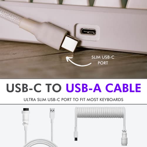 Nagnuta nacija nacijela USB C kabl za mehaničku tastaturu - fleksibilan, ali čvrst - odvojivi kabel za