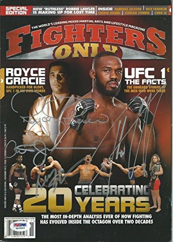 Royce Gracie Tito Ortiz Ken Shamrock + potpisan Fighters Only Magazine PSA / DNA UFC-autographed UFC