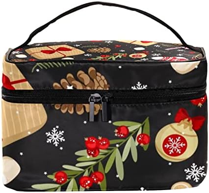 Warmfm božićni uzorci šminkerske torbe prijenosne putne dvostruke patentne patentne patentne patentne