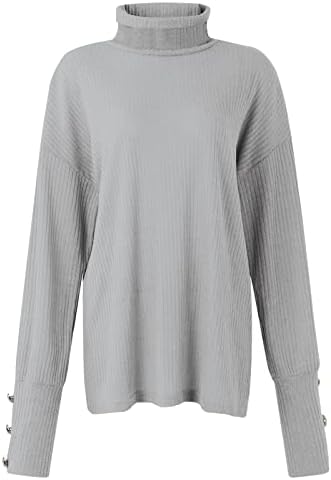 Ženske slatke džempere Duks izgubljeni pulover do dugih rukava puna boja košulja dno boju