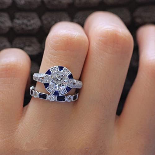 Cvjetni prsten sjajnog kruna cirkon zvona nakit za žene vjenčani angažman par koji odgovara prstenovima anime