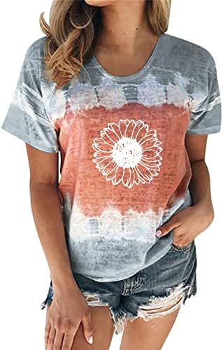 Uikmnh ženska majica bluza za bluze Sunflower T majice Ljetna majica s kratkim rukavima