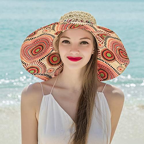 NEARTIME Womens Bohemia slamnati šešir UV UPF50 putni sklopivi ljetni šeširi na plaži širokog oboda