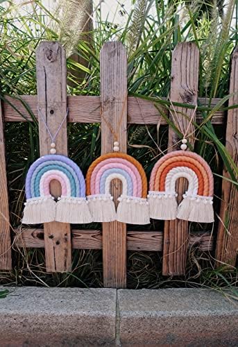 Macrame Rainbow zidni viseći, Boho Rainbow dekor, ručno tkani Rainbow zidni dekor za djevojčice spavaća