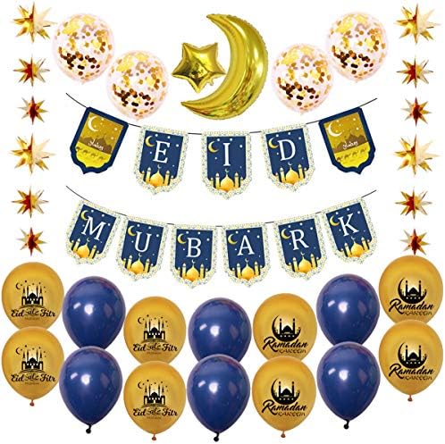 AOF Eid Ramadan Mubarak Ramadan Bunting Baneri Balloon Islam Festival Decor Party