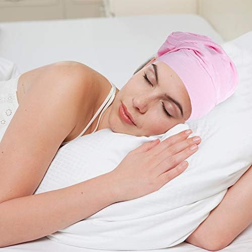 JH Touch 4 komada Satin obloženi spavanje Slouchy Beanie Hat za žene, muškarci ružičasti