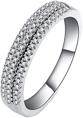 Obećaj prstenovi za žene modni par prsten tri reda simulirani dijamantni prstenovi ženski vjenčani prsten za