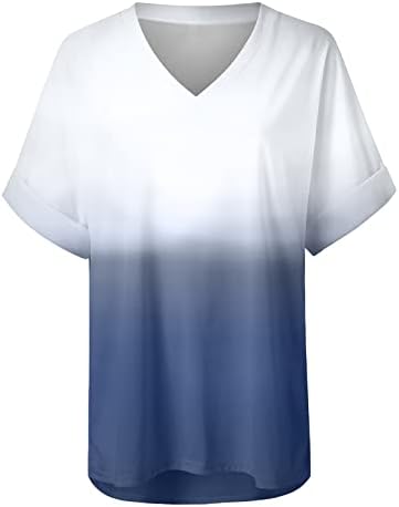 Ženske majice kratkih rukava vrhovi modne gradijent ispisane tanke fit tees majica povremena majica