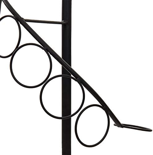 MyGift crni metalni držač šal-držača sa 25 prstena i spiralnog dizajna, šal i šal stalak
