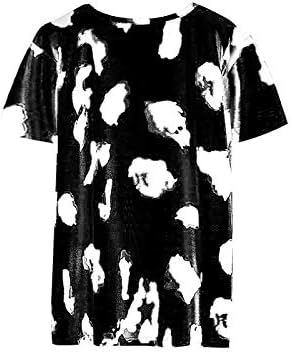Uikmnh Womens T majice Ljeto kratki rukav opušteni majica za bluze Leopard majica
