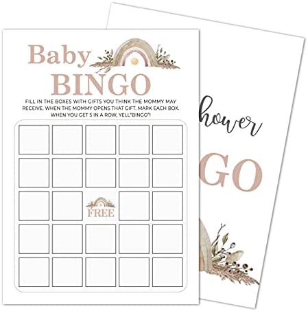 Yuansail Bingo Baby tuš igra, spol Otkrivanje potrepštine za zabavu, duge cvjetne zabave, - 30 kartica.
