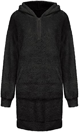 Ženski casual kapuljač sa kapuljačom patentni patentni patentni džep džemper haljine 2022
