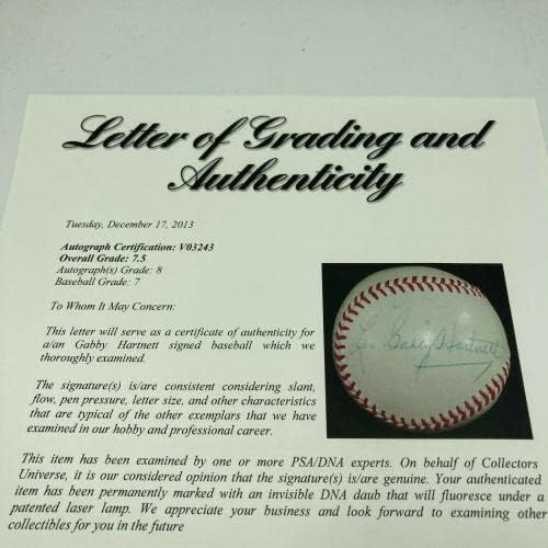 Prekrasan Gabby Hartnett Single Potpisan Baseball PSA DNK Coa - autogramirani bejzbol