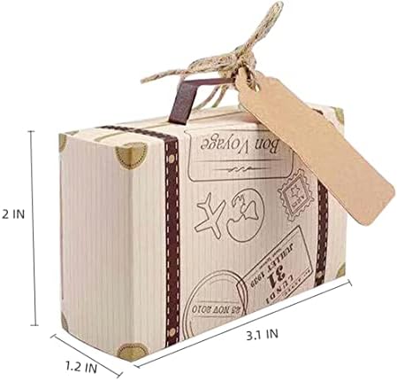 Kupoo 50pcs Mini kofer za vjenčanje usluga za vjenčanje bombona za ukrašavanje svadbenog zabave