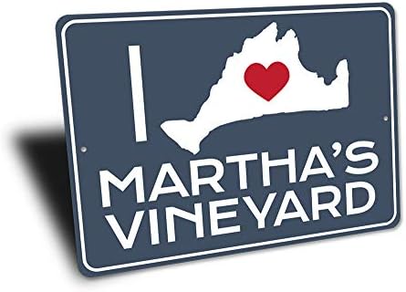 Volim Martha's Vineyard, znak za plažu, znak Ostrva, aluminijumski znak za ljubitelje plaže-12x 18