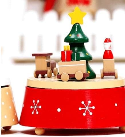 YFQHDD Merry-Go-okrugli Božićni dan Dekoracija poklona Music Božić Rotirajuća muzička kutija Music