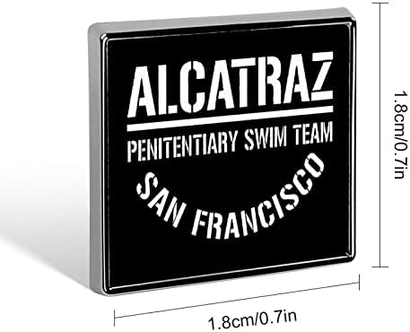 Alcatraz Penitentiary Swim Team San Francisco 18mm kvadratna igla za rever umjetnička značka