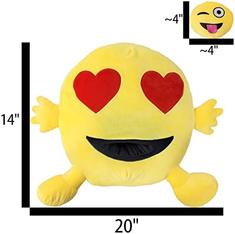 Zillywood 14 srce oči Emoji Huggable jastuk plišana igračka sa 10 4 Mini Emojis. Punjeni emotikon