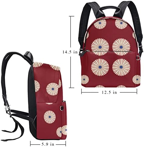 Tbouobt kožni putnički ruksak lagani laptop casual ruksak za žene muškarci, chrysanthemum tratinčica