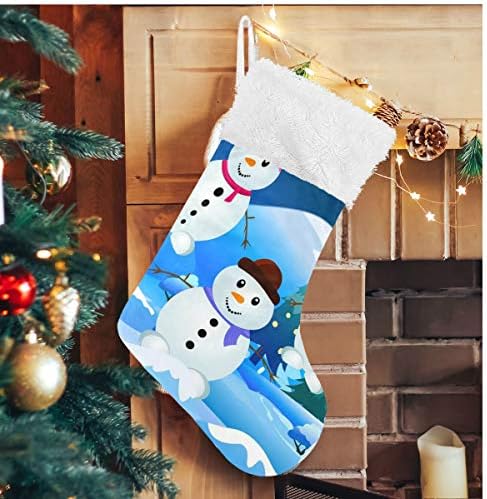 Alaza Božićne čarape Zimska slatka snjegovina klasična personalizirana velika čarapa za porodičnu odmor
