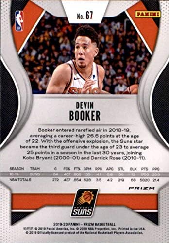 2019-20 Panini Prizm Prizms Crveno bijelo i plavo 67 Devin Booker Phoenix Suns NBA košarkaška