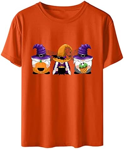 Halloween T-Shirt za žene novost hipi patuljak Gnome grafički Tee Casual kratki rukav o-izrez pulover bluza Tops