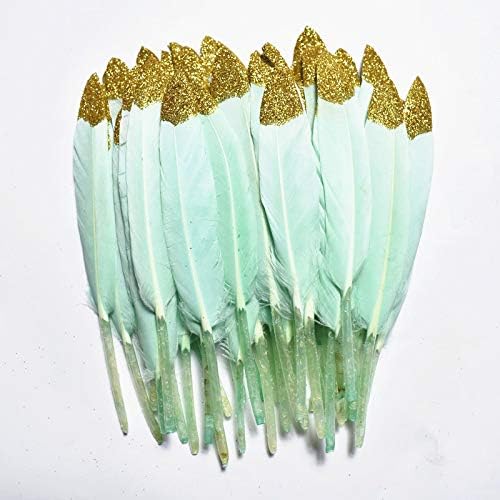 TTNDstore 20kom / Lot zlato Umočeno pačje perje gusko perje za 10-15cm/4-6 prirodno Fazansko pero za izradu nakita