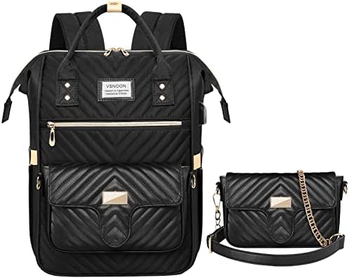 Vesnion backpack za žene, 15.6inch ruksak za laptop sa odvojivom križnom torbom, ruksak nastavnika