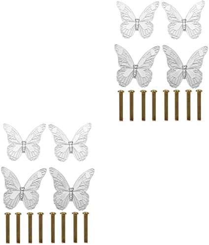 Doitool komoda ručke metalne kvake na vratima ormarići ručke: 8 kom leptir oblik ladica dekorativna