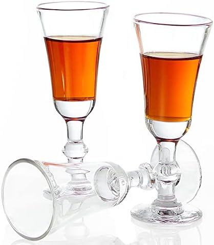 Srgeilzati srdačne naočare sa čašama sa stabljikom, Limoncello naočare / Port naočare 1.0 oz